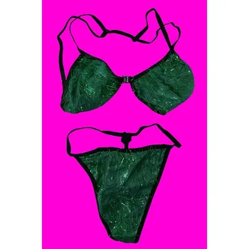 Dámské spodní prádlo podprsenka plus tanga Green Glitter