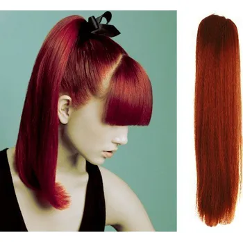 Příčesek Clip in příčesek culík / cop 100% japonský kanekalon 60cm - měděná