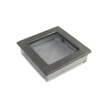 Větrací mřížka Mřížka krbová kovová 17x30 černo-stříbrná