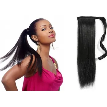 Příčesek CLIP IN CULÍK 100% LIDSKÉ REMY VLASY 60CM - ČERNÝ