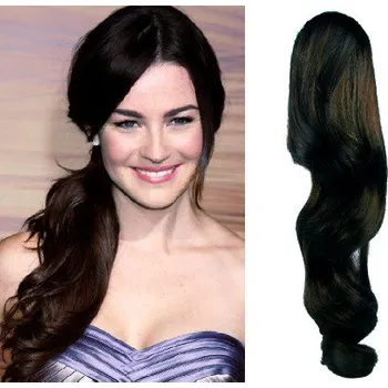 Příčesek CLIP IN CULÍK VLNITÝ 100% LIDSKÉ REMY VLASY 60CM - PŘÍRODNÍ ČERNÝ