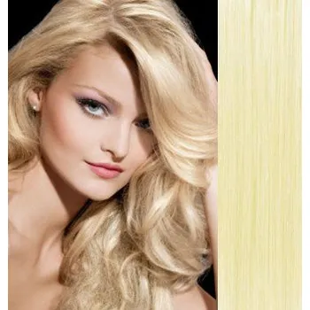 Příčesek Vlasy pro metodu Pu Extension / Tapex / Tape Hair / Tape IN 60cm - nejsvetlejší blond