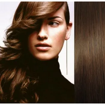 Příčesek Vlasy pro metodu Pu Extension / TapeX / Tape Hair / Tape IN 40cm - středně hnědé