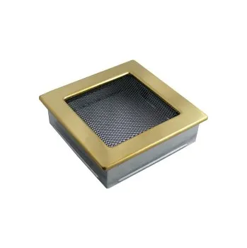 Větrací mřížka Mřížka krbová kovová 17x17 pozlacená