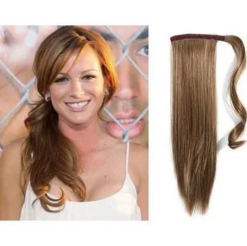 Příčesek CLIP IN CULÍK 100% LIDSKÉ REMY VLASY 60CM - SVĚTLE HNĚDÝ