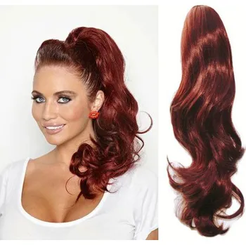 Příčesek Clip in příčesek culík / cop 100% japonský kanekalon 60cm vlnitý - měděná