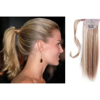 Příčesek CLIP IN CULÍK 100% LIDSKÉ REMY VLASY 60CM - PLATINA/SVĚTLE HNĚDÁ