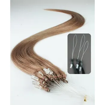 Příčesek Vlasy pro metodu Micro Ring / Easy Loop / Easy Ring / Micro Loop 50cm – světle hnědé 1 pramen 0,5 gramů