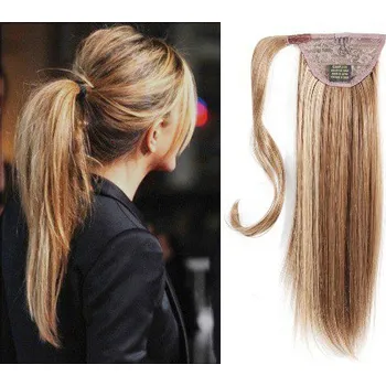 Příčesek Clip in culík 100% lidské Remy vlasy 50cm - Světlý melír