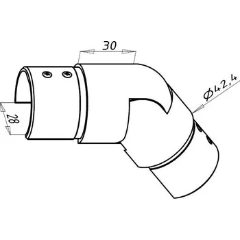 Zábradlí Spojka nerez madla - nastavitelná - sestupné zábradlí - sklo
