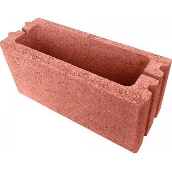 Plot Průběžná betonová tvarovka celá - červená (PIL-DP20), hloubka 200mm
