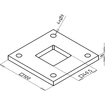 Zábradlí Patka sloupku - velká - hranatá