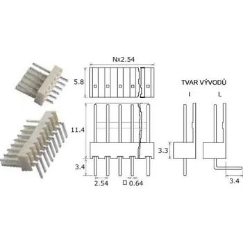 Elektrický konektor PSH02-04W 90st zahnutá