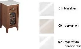 Koupelnový nábytek Villeroy & Boch Hommage Boční skříňka 440x850x425 mm, panty vpravo, bílá alpin