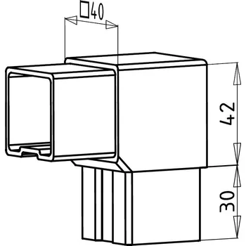 Spojka nerez madla 90° - hranatá