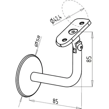Krček madla na zeď - nastavitelný
