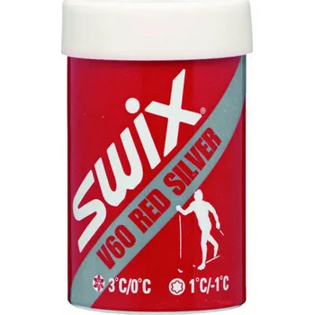Lyžařský vosk Swix V60 Červeno- stříbrný - 45 g (Stoupací vosk Swix V60 - Červeno- stříbrný )