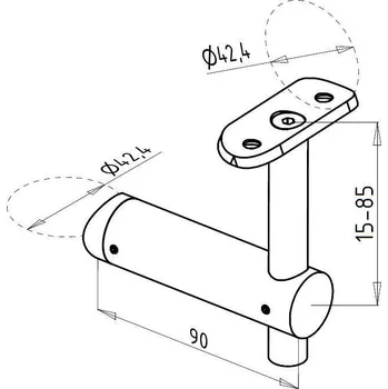 Zábradlí Krček madla pro balustrádu mimo osu sloupku