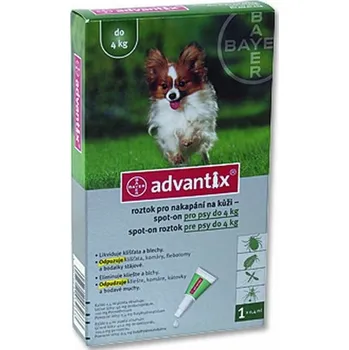 Antiparazitikum pro psa Advantix pro psy spot.on.do 4kg a.u.v.1x0.4ml