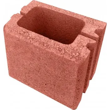 Plot Průběžná betonová tvarovka půlka - červená (PIL-PDP15), hloubka 150mm