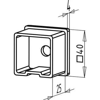 Koncovka nerez madla - hranatá