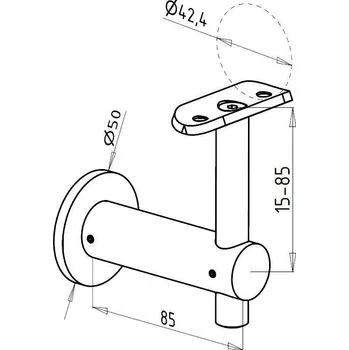 Zábradlí Krček madla na zeď - robustní