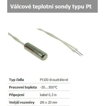 Termočlánek Odporové čidlo PT1000-20x6