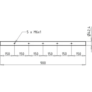 Zábradlí Trubka sloupku - 900 mm