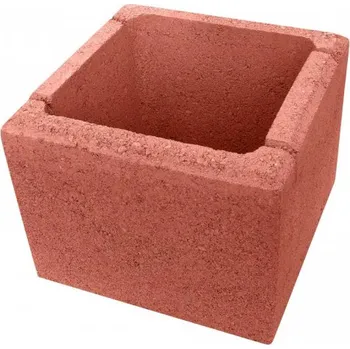 Plot Sloupková betonová tvarovka - červená (PIL-ST30), šířka 300mm