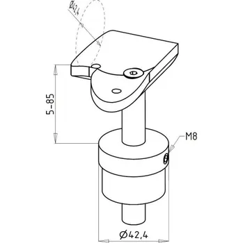 Krček madla pro balustrádu - rohový