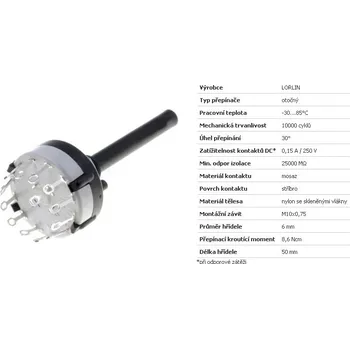 vypínač Přepínač 1 x 12 poloh CK-1039