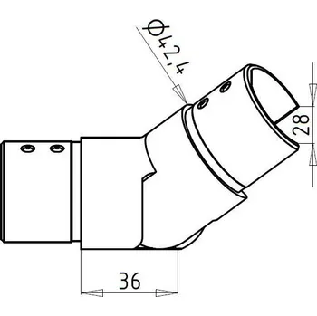Zábradlí Spojka nerez madla - nastavitelná - sklo