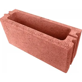 Plot Průběžná betonová tvarovka celá - červená (PIL-DP15), hloubka 150mm