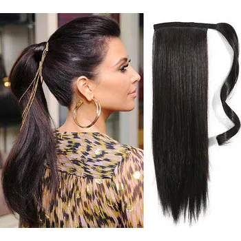 Příčesek Clip in příčesek culík / cop 100% japonský kanekalon 60cm - přírodní černá