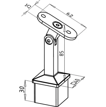 Zábradlí Krček madla pro schody - hranatý
