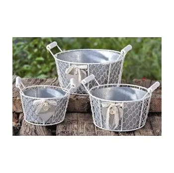 Obal na květináč kovové drátěné košíky květonáče ,kovová dekorace KOŠÍKY - KVĚTINÁČE S