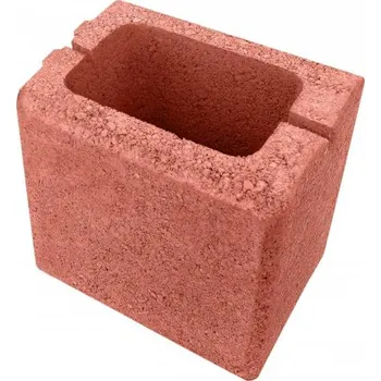 Plot Průběžná betonová tvarovka půlka - červená (PIL-PP15), hloubka 150mm