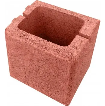 Plot Průběžná betonová tvarovka půlka - červená (PIL-PP20), hloubka 200mm