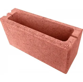 Plot Koncová betonová tvarovka celá - červená (PIL-D15), hloubka 150mm