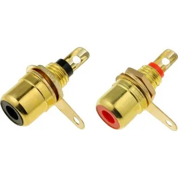 CINCH zás. panel. zlacená CBM černý