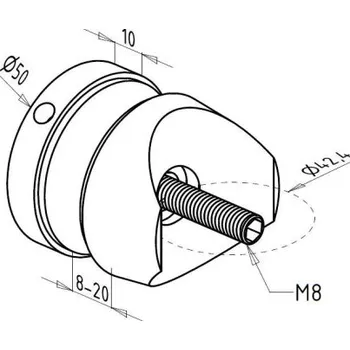 Zábradlí Držák skla - průběžný