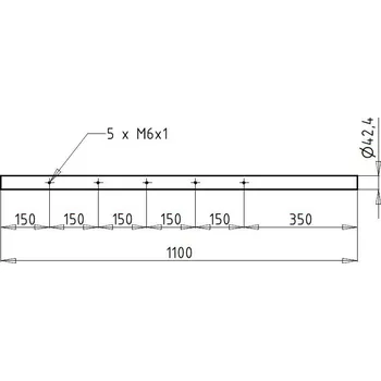 Zábradlí Trubka sloupku - 1100 mm
