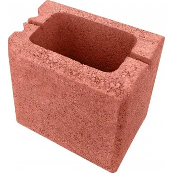 Plot Průběžná betonová tvarovka půlka - červená (PIL-PD15), hloubka 150mm