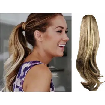 Příčesek CLIP IN CULÍK VLNITÝ 100% LIDSKÉ REMY VLASY 60CM - SVĚTLÝ MELÍR
