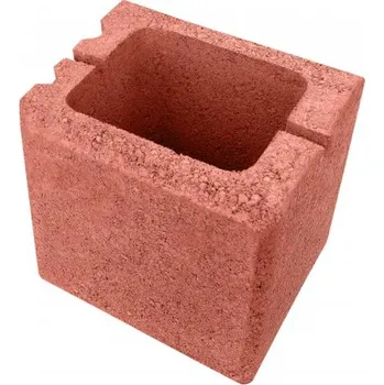 Plot Průběžná betonová tvarovka půlka - červená (PIL-PD20), hloubka 200mm