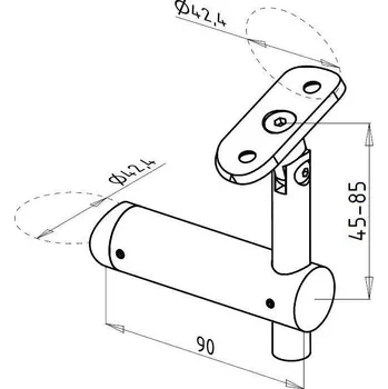 Zábradlí Krček madla pro schody mimo osu sloupku