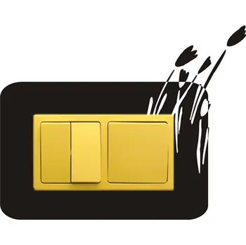 Samolepící dekorace Samolepka pod vypínač Tulipány (dvojrámeček) (samolepka na zeď)