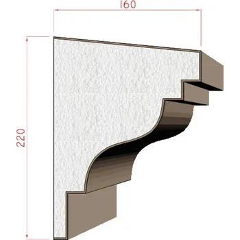 Stavební profil Dekora-Stuck Průběžná římsa 220x160mm