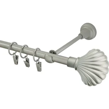 Garnýž kovová 200 cm jednořadá 16 mušle matná stříbrná