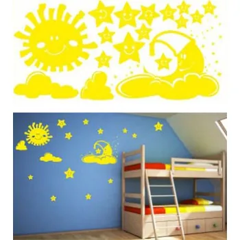 Samolepící dekorace Samolepky na zeď KIDS color - obloha, 94x50 cm (dekorace na zeď)